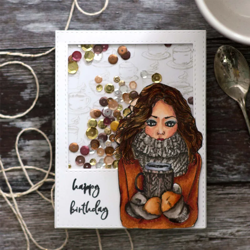 Зимние штампы для девочек с горячим чаем теплые зимние сделай сам Детские