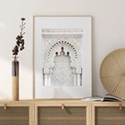 Современный марокканский принт дверей дорожные сумки холст для живописи в богемном стиле восточных настенные художественные плакаты и принты картины для Гостиная домашний декор