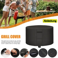 600d durable oxford cloth garden bbq grill cover round outdoor camping brazier stove cover waterproof dustproof anti uv black