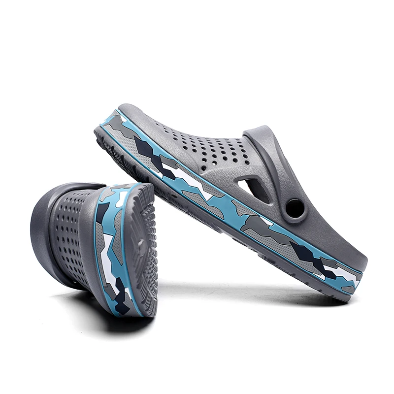 

2020 Summer Outdoor Slip on Men Beach Sandals Hole Shoes Lightweight High Quality Breathable