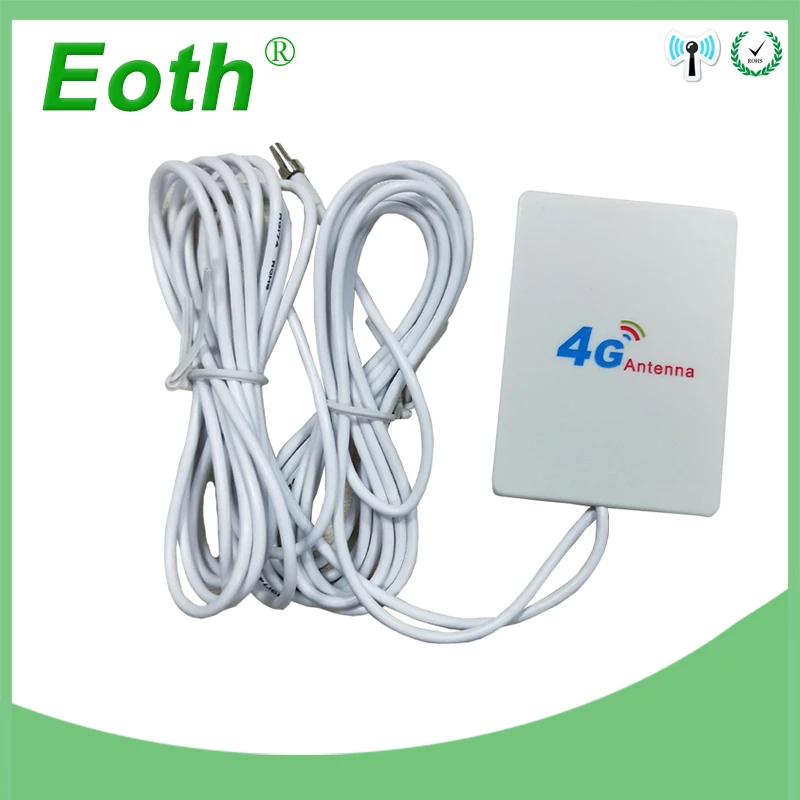 Антенна 3G 4G LTE 10dbi со штекером CRC9 внешняя панельная антенна кабель 2 м для