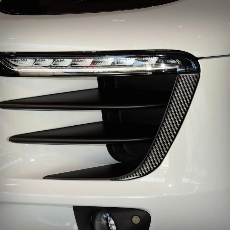 

Car Styling Carbon Fiber Front Headlight Eyebrow Trim Strips For Porsche Macan 2014-18 Modified Sticker accessoire voiture