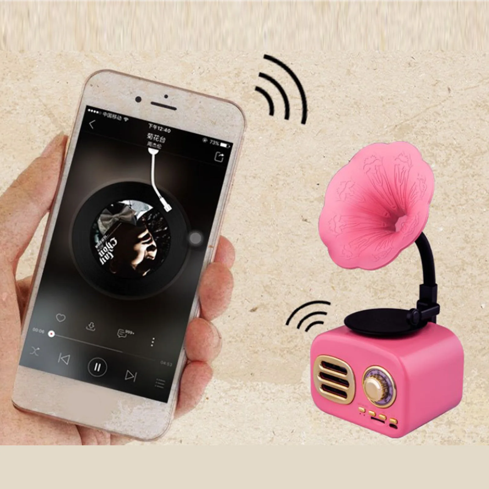 Wireless Bluetooth-compatible Speaker Retro Vintage Gramophone Shape Portable Usb Interface Card | Электроника