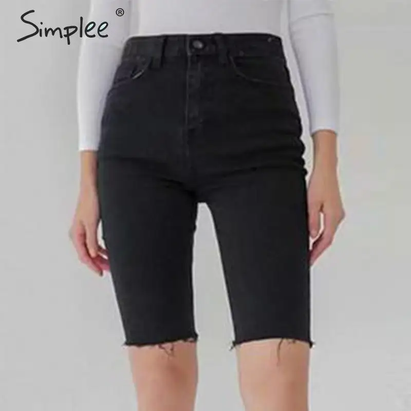 Simplee женские облегающие короткие штаны уличная одежда пуговицы размера плюс
