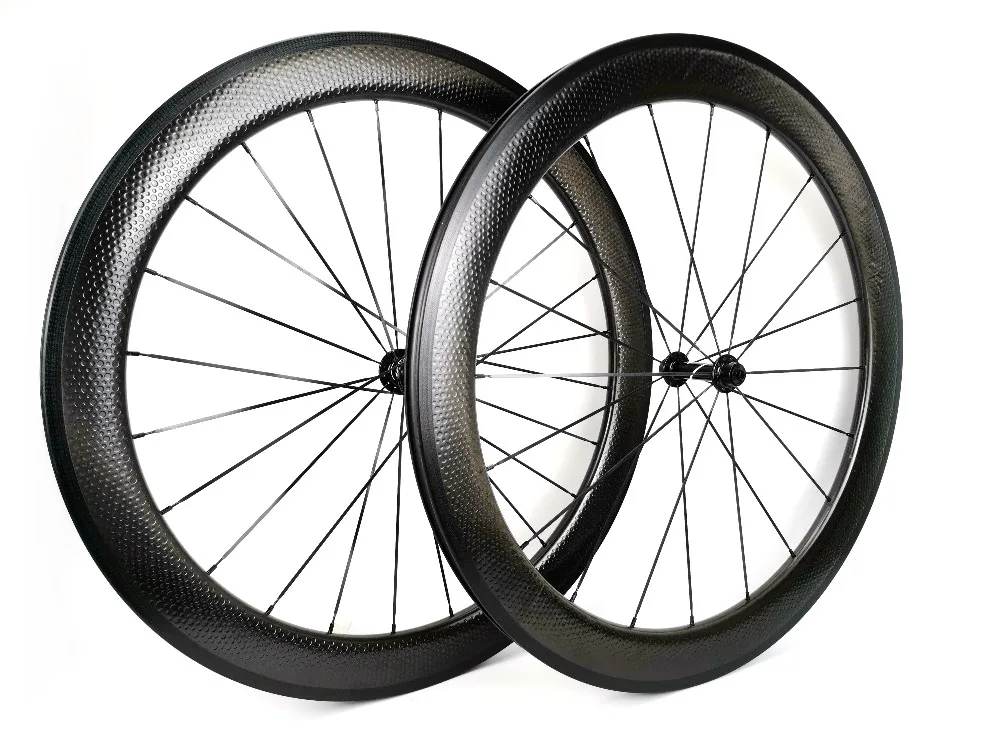 

700C Dimple surface road carbon bicycle wheels 26mm width 45/50/58/80mm depth clincher/tubular bike carbon wheelset