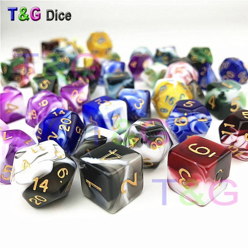 Decider Die прозрачный и белый цвет кости D4-D20 для ролевых вечеринок игрушки 7 видов