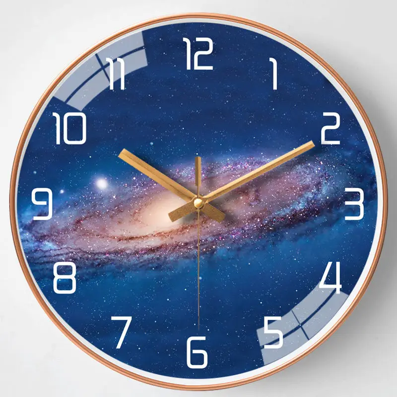 

Fashion 8/10/12/ inch Galaxy Universe Wall Clock Silent Movement Wall Clock Home Living Room Bedroom Decoration Modern Design