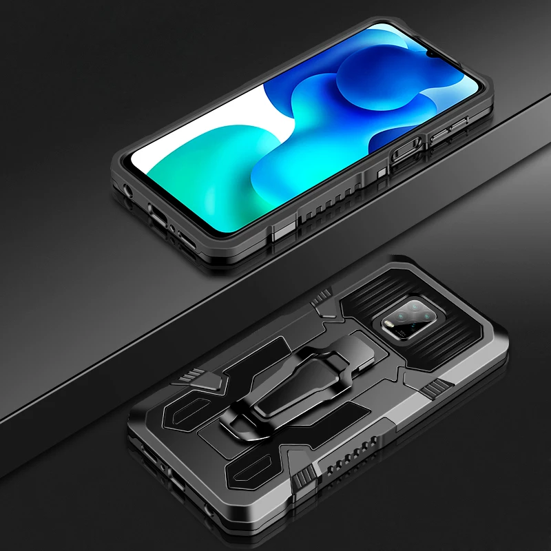 Shockproof Armor Case For Xiaomi Redmi Note 10S 9 9S 10 7 8 5 Pro Max POCO X3 NFC Note9 S 9Pro 10Pro Note10 Hybrid Stand Cover O
