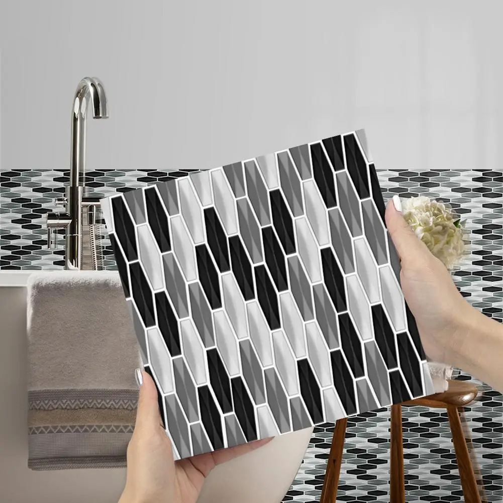 

3D Wall Sticker Imitation Marbling PVC Self-adhesive Wall Tile Stickers High-quality Waterproof Anti-greasy Wallpaper Home Decor