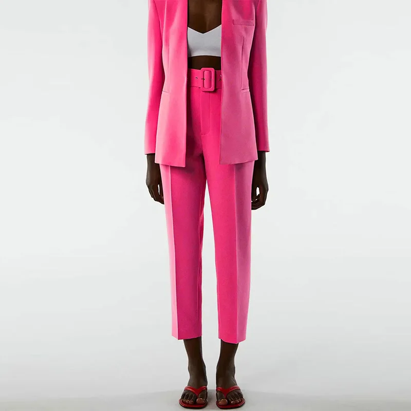 Женские блейзеры в комплекте брючные костюмы Офисная женская элегантная Блейзер