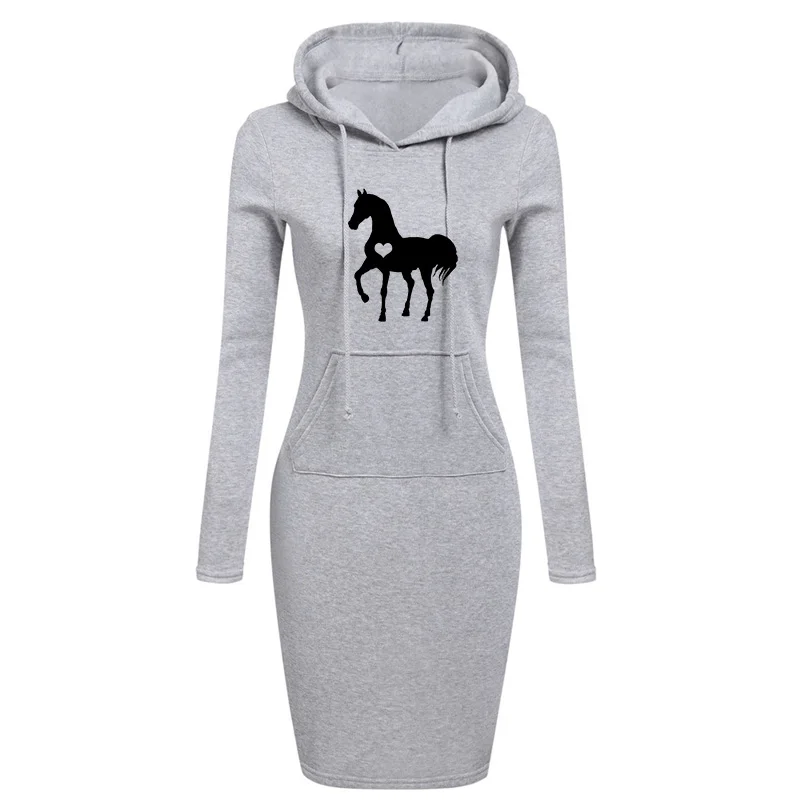 New Hoodie Women Dress Casual Hooded Pocket Long Sleeve Pullover Sweatshirts Womens Fashion Hooded Autumn Winter Dropshipping