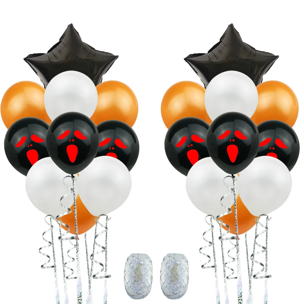 ZLJQ 22pcs/lot Happy Halloween Party Decorations Blood Letters Switch Pumpkin Air Helium Balloon Festival Decor Home Supplies | Дом и сад