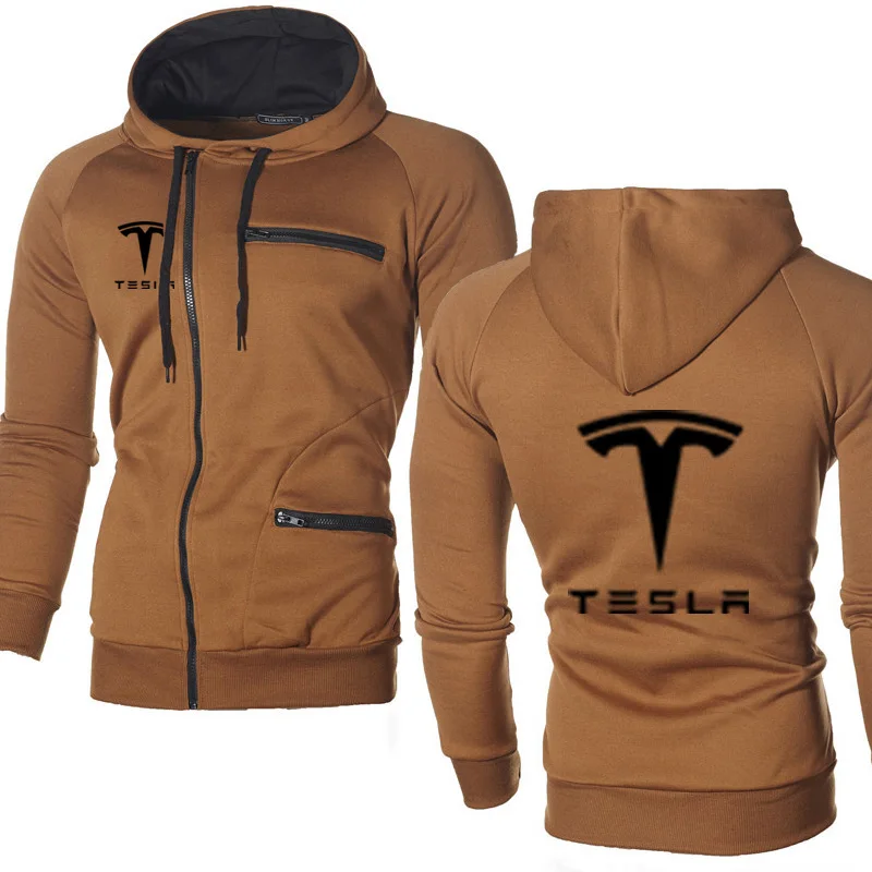 

Hoodies Men Tesla Car Logo Print Casual HipHop Harajuku Long Sleeve Fleece warm Hooded Sweatshirts Mens zipper Jacket hoodie