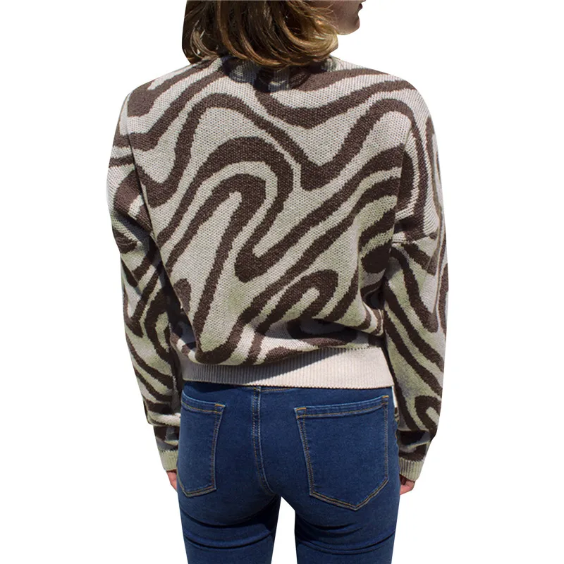 Женский трикотажный свитер с длинным рукавом V-образным вырезом | Женская одежда