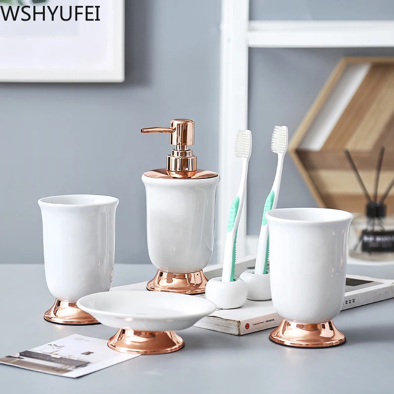 Роскошный керамический набор для ванной комнаты в скандинавском стиле модный