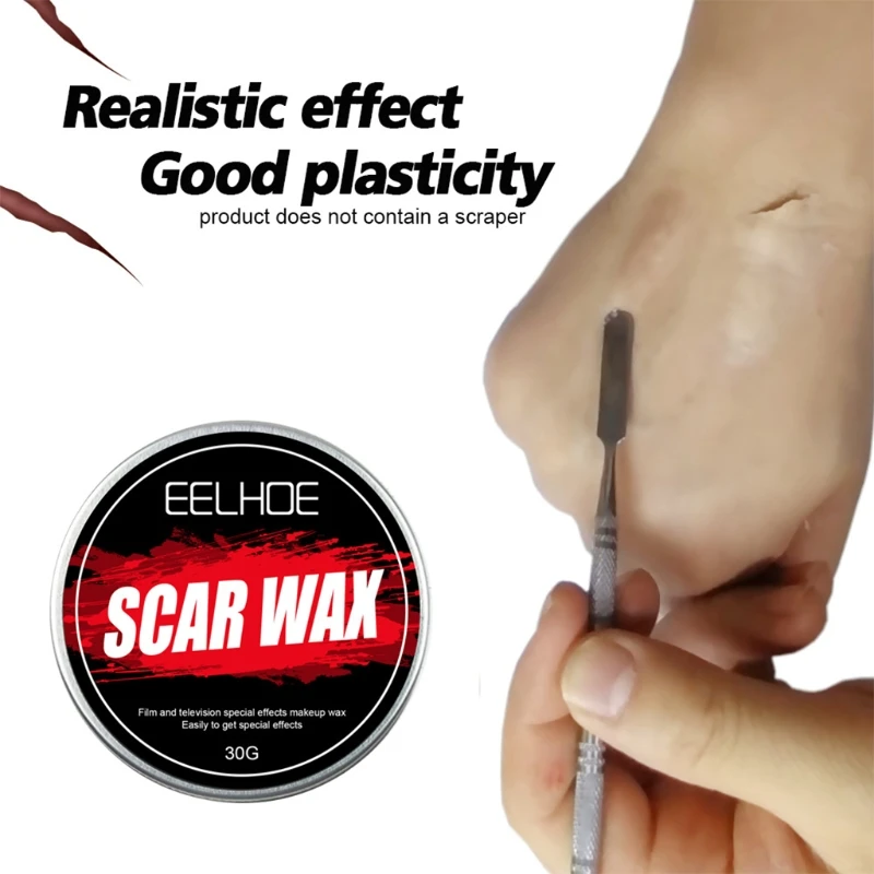 30g Nose Wound Scar Wax Professional Modeling Pulty Halloween Cosplay Drama Special Effects Stage Makeup Fake Scars | Красота и
