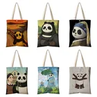 Сумка-тоут Складная многоразовая, с принтом панды