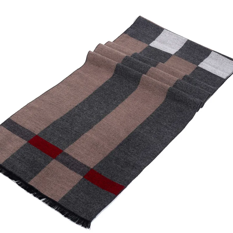 

New Winter Korean Man Scarf High-end Imitation Cashmere Grey Neckerchief Pashmina Scarves Wedding Festival Gift Men Accessories