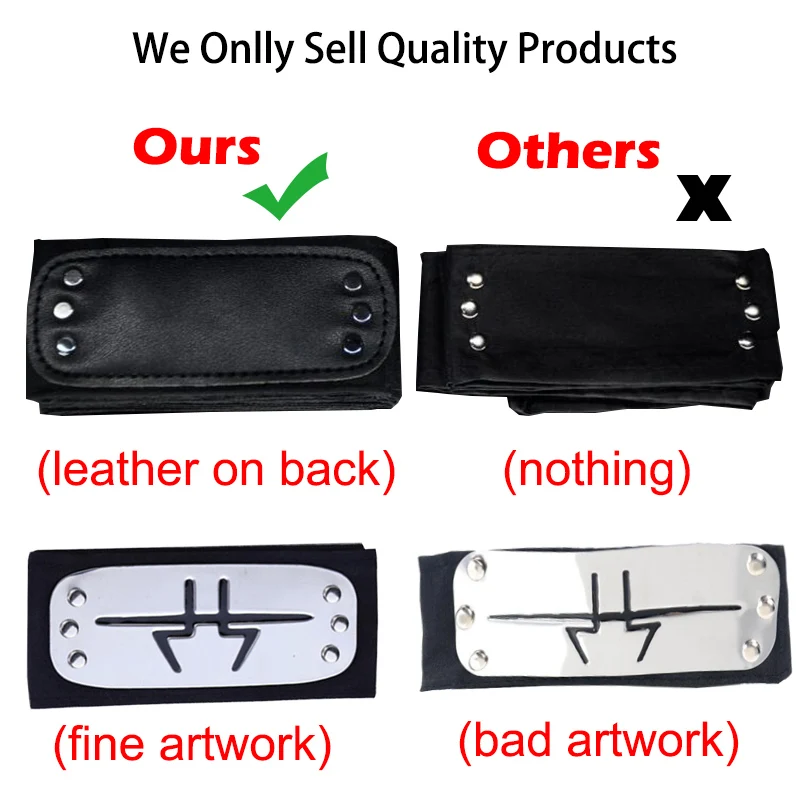KIGUCOS Anime Naruto Headband for Itachi Kakashi Cosplay Props Akatsuki Headband Halloween Costumes Props