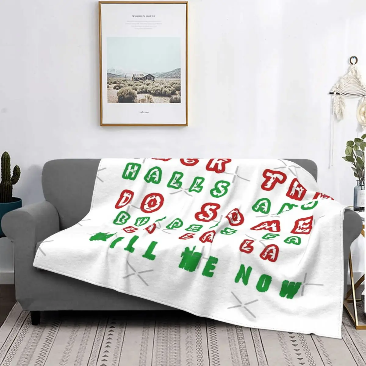 

Deck The Halls And Do-Manta a cuadros para cama, manta con capucha para bebé