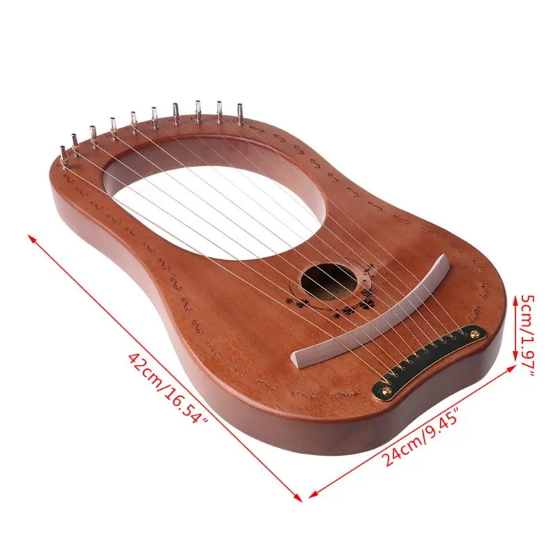 

Portable Practice Harp Solid Wood 10 String Lier Harp Musical Instrument Gifts