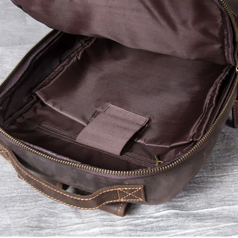 Новая мужская кожаная сумка для компьютера, рюкзак Mochilas Hombre, винтажная кожаная сумка Mad Horse, кожаный рюкзак с защитой от кражи