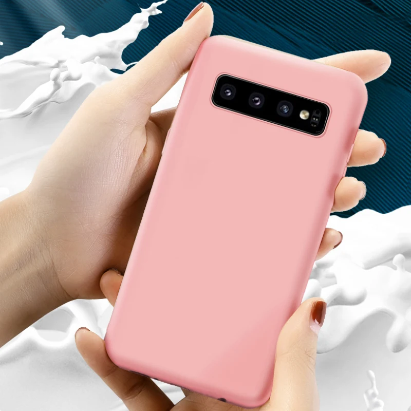 Оригинальный жидкий силиконовый чехол карамельного цвета для телефона Samsung Galaxy