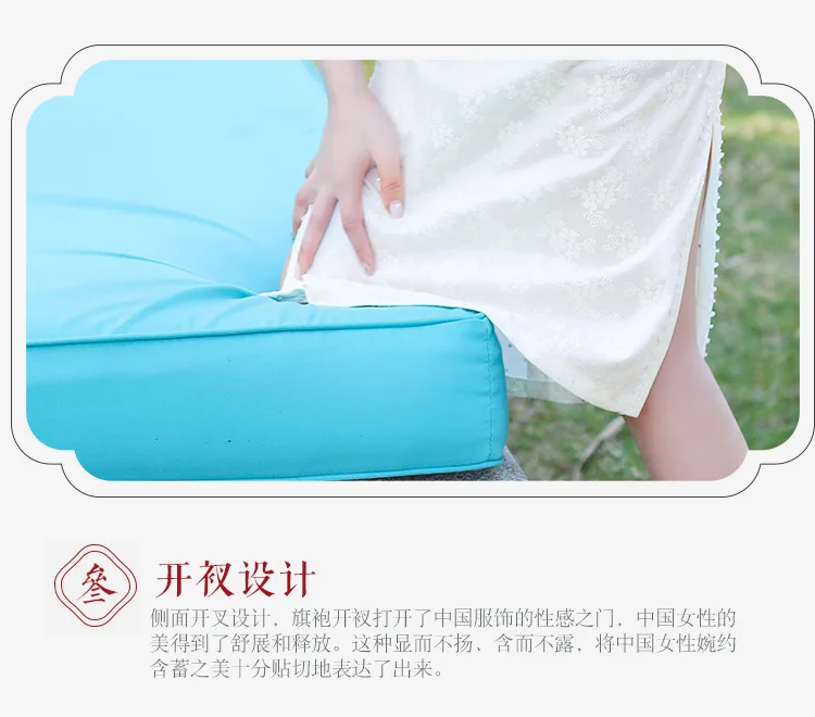 

Evening Party Dress Women Lace Cheongsam Chinese Traditional Midi Qipao Spring Summer Beige Garment Size S to 3XL