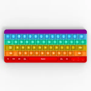 Stress Relief Rainbow Colorful Keyboard Press Bubble Game Squish Toy Gift