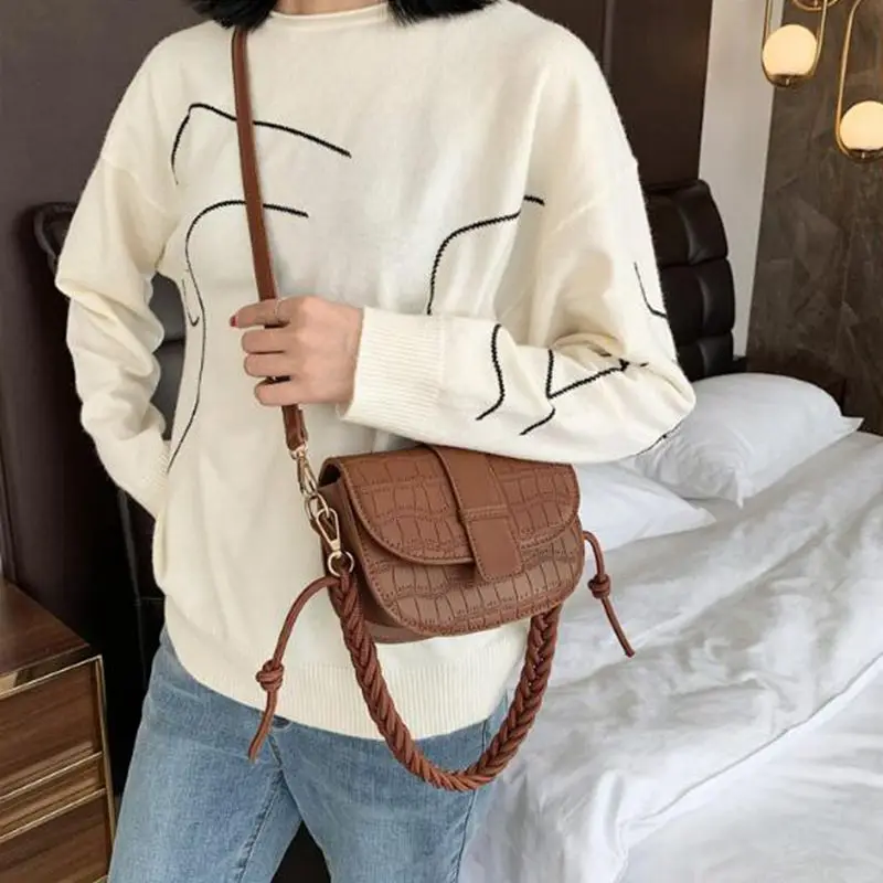 

Stone Pattern Leather Crossbody Bag For Women 2020 Fashion Sac A Main Female Shoulder Bag Female Handbags And Purses With Handle