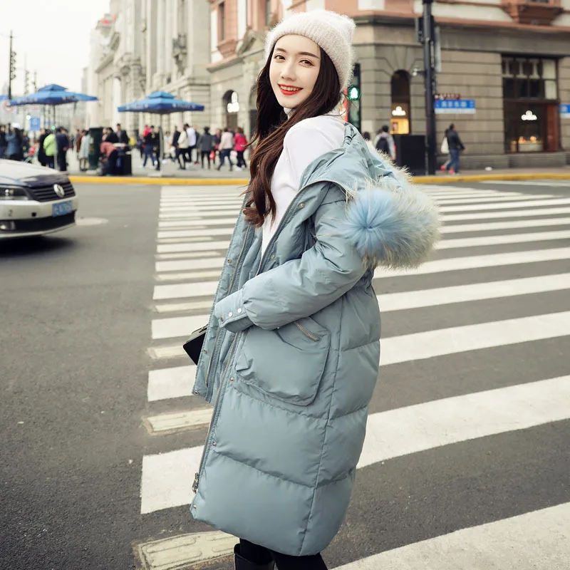 2019 зимняя новая коллекция женский пуховик толстый большой меховой воротник