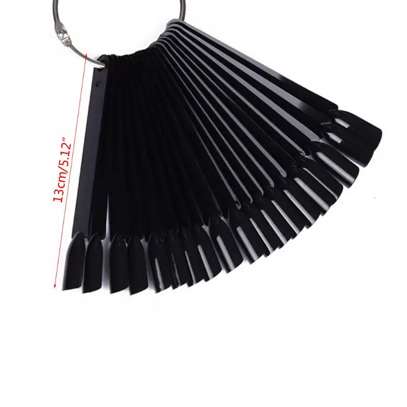 Веерообразные Типсы для нейл-арта образцы ногтей палочки белый розовый черный