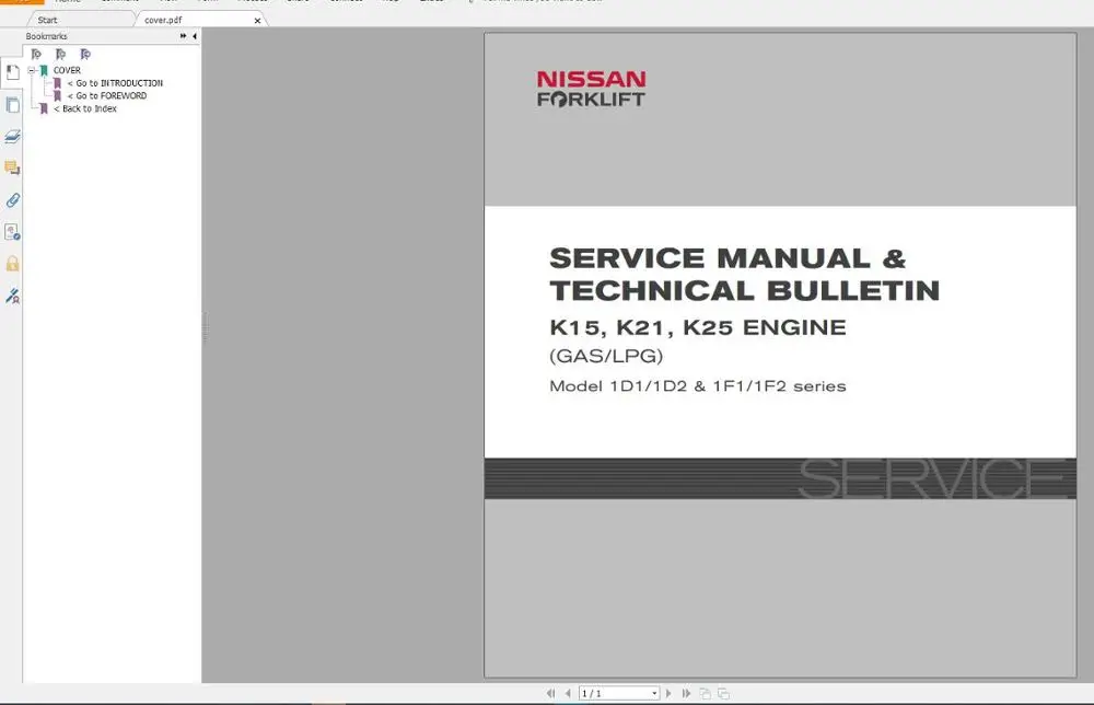 Для NISSAN UNICARRIERS Вилочный Погрузчик Часть каталог и руководство по обслуживанию (PDF)