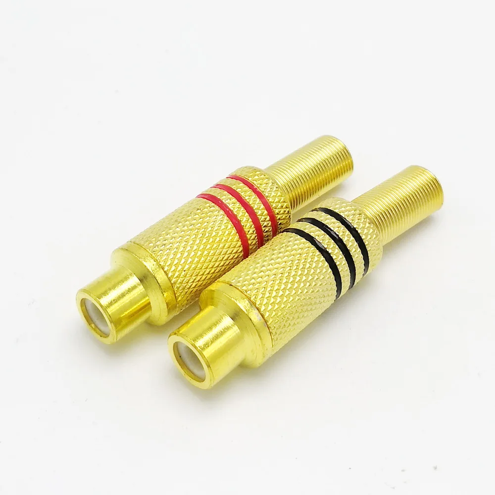 Позолоченный красный и черный RCA гнездо гнездовой разъем 10 шт./лот|socket stand|socket