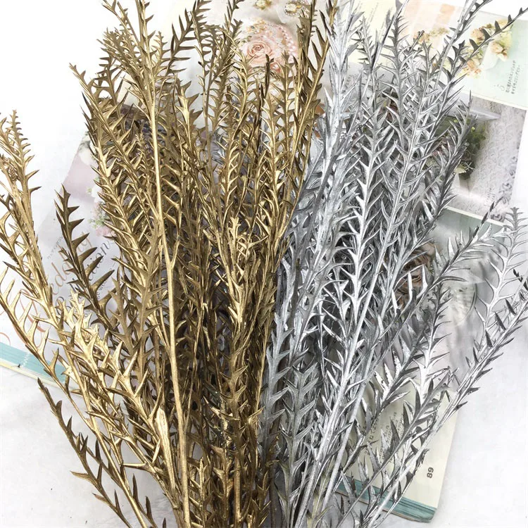 

Eternal Flower DIY Material Emperor Leaf Serrated Leaf Valentine's Day Glass Cover Flower Box Material Fresh Rose with Leaves