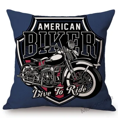 1" Винтажный постер для езды на мотоцикле в клубе" Born to Ride Live to Ride Throw ", Чехол для подушки в американском стиле, Подарочный чехол для подушки Bf