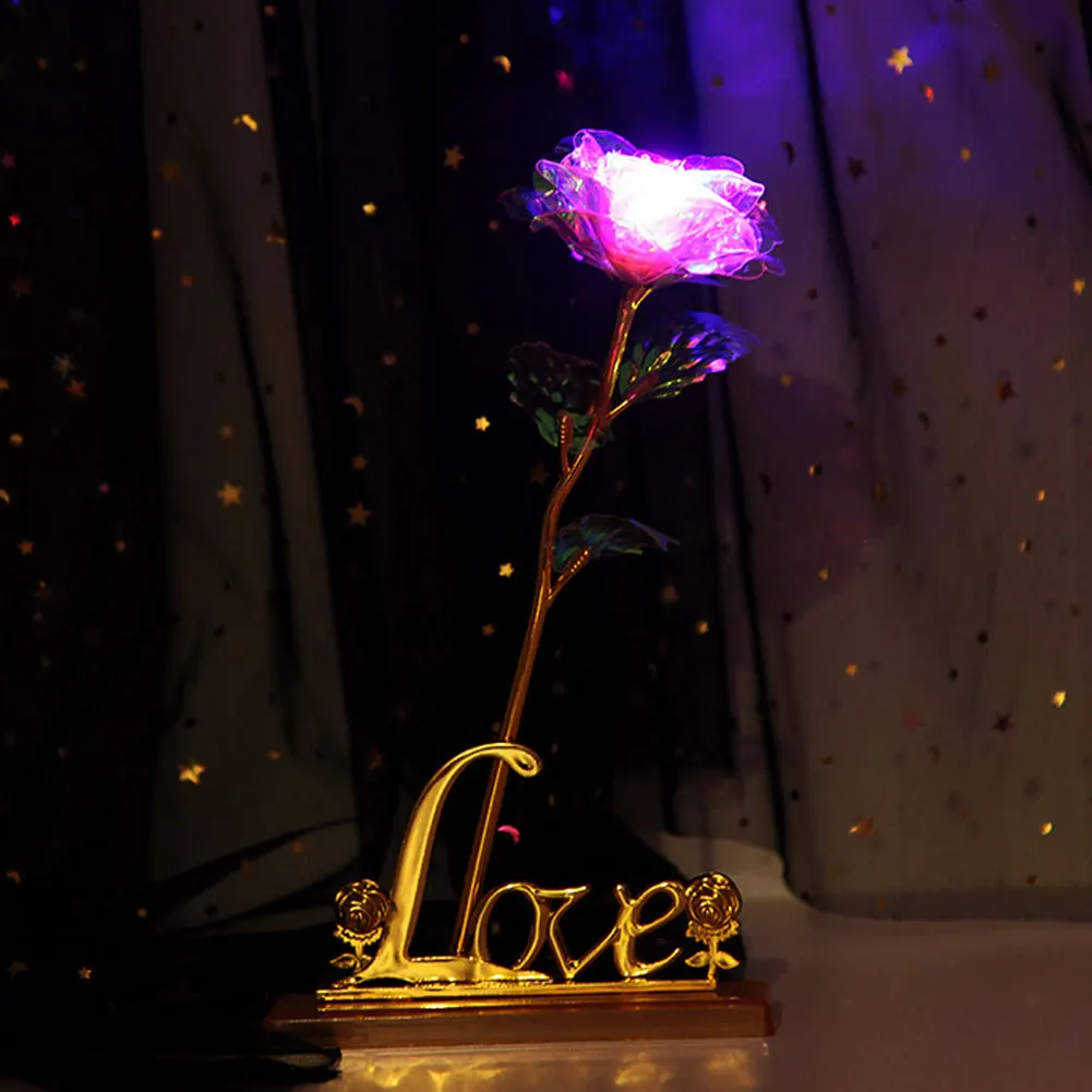 

Artifical LED Plastic Rose Multicolor Cellophane Galaxy Rose Flower Decoration for ValentineS Day Engagement Christmas Festivals