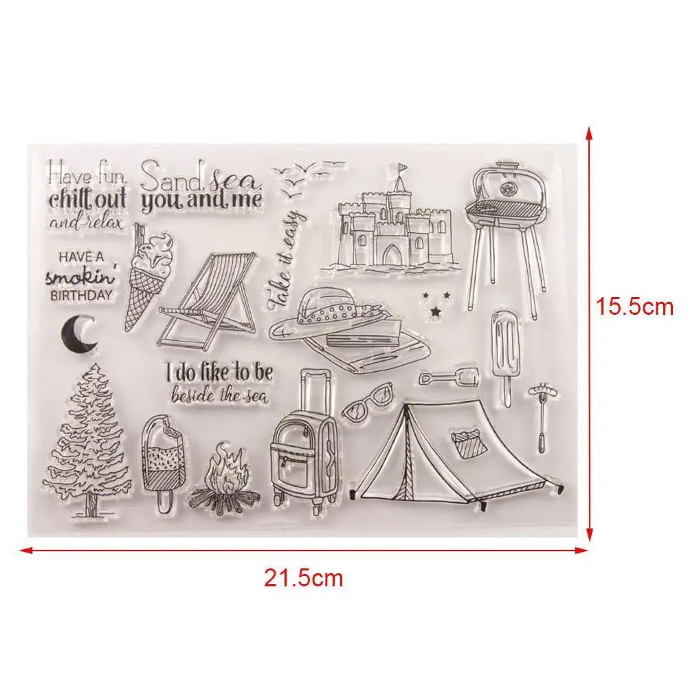 Прозрачный печать штамп DIY ручной учетной записи резиновый замок фото Кемпинг