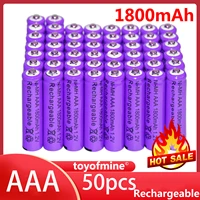 50x aaa 1800mah 3a 1 2 v ni mh purple rechargeable battery cell for mp3 rc toys