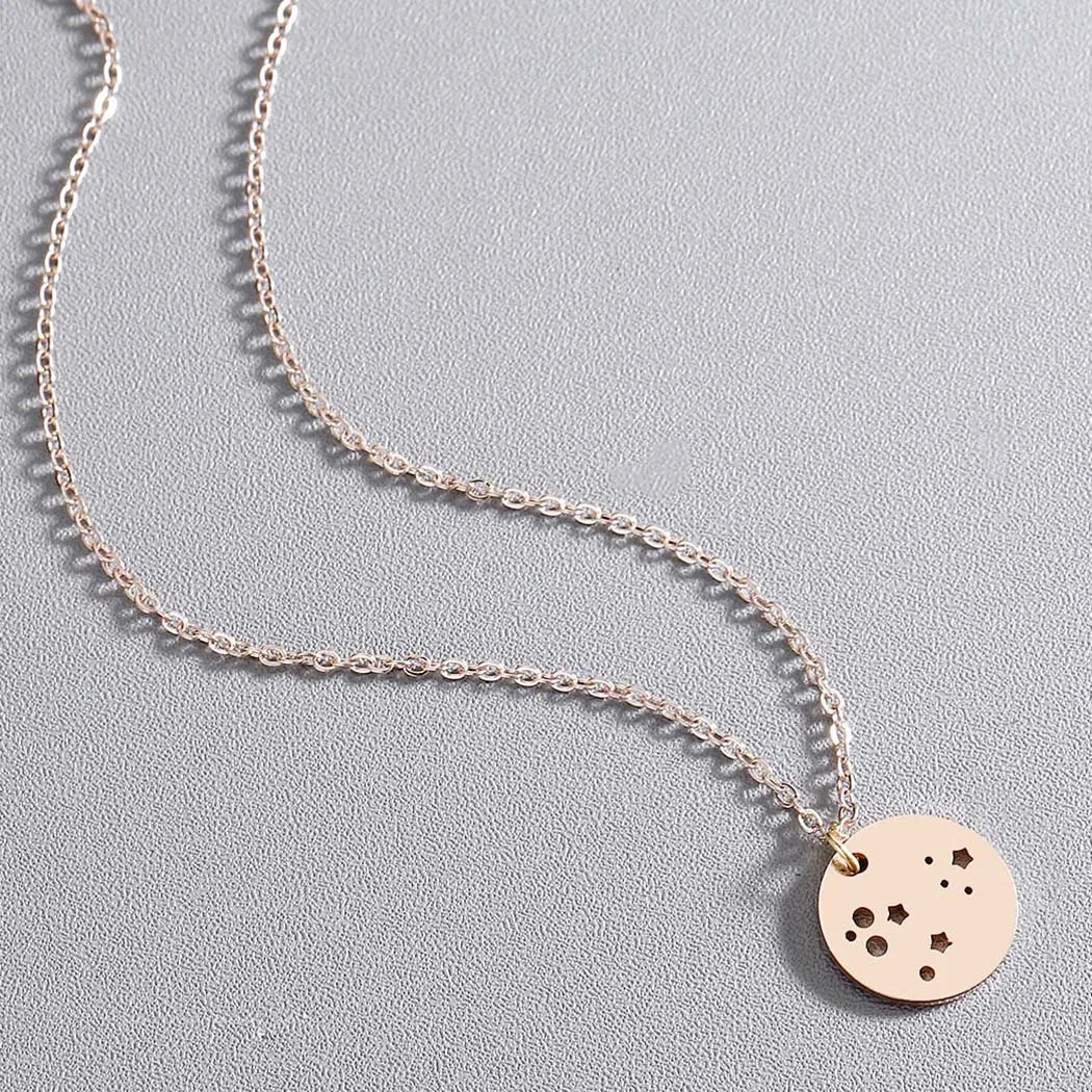 3 цвета ожерелье из нержавеющей стали для женщин круглая Геометрическая планета