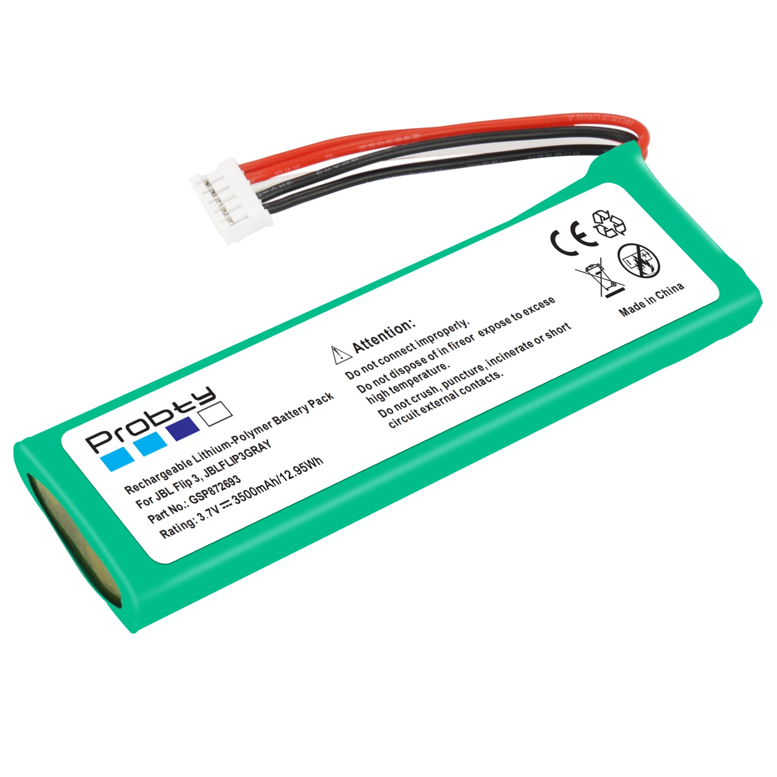 Аккумулятор GSP872693 для JBL Flip 3 3500 мАч серый GSP872693|Цифровые аккумуляторы| |