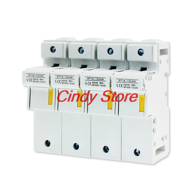 1 шт. 1P 2P 3P 4P RT18-125AM AC 690V 125A DIN рейку 58 мм x 22 для R017 держатель предохранителя *