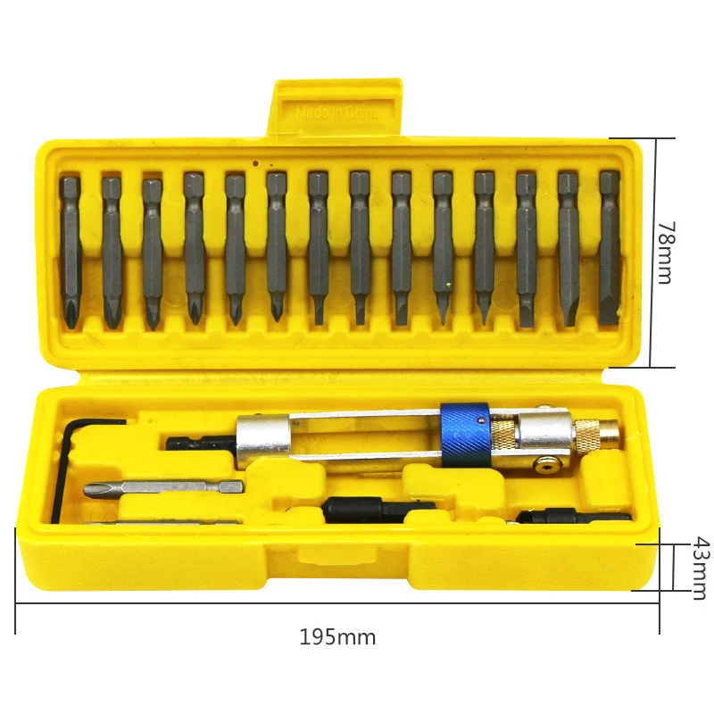 

20Pcs Drill Bit Set HSS High Speed Steel Screwdriver Bits Flip Drive with Countersink Bits Allen Wrench Half Time Drill