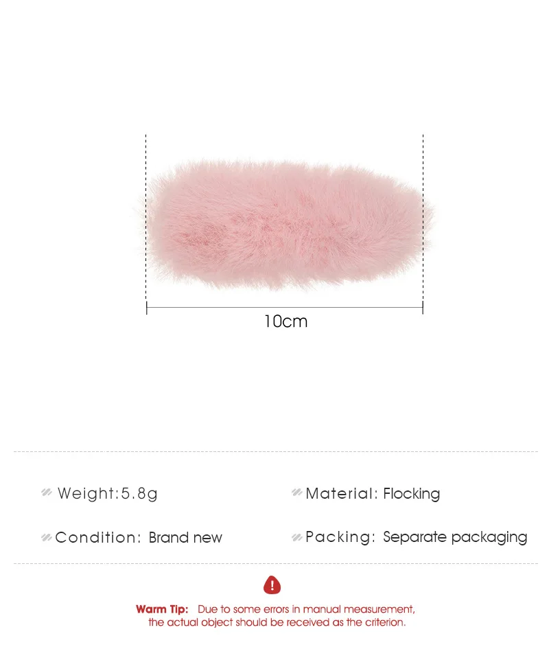 

New style plush women's hairpins pure color all-match hair accessories sweet rabbit-like long strips hair bangs clip side clip