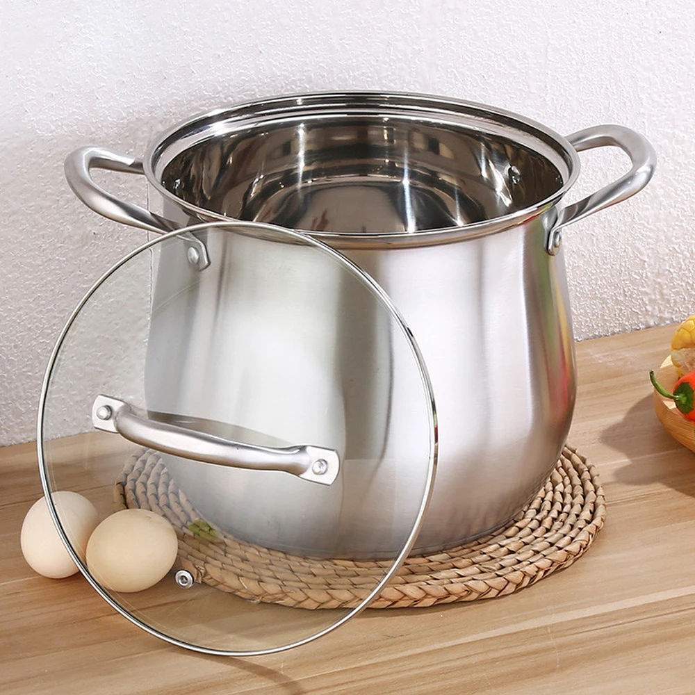 Домашний суповый горшок из нержавеющей стали 304 очень высокий с двойным дном и