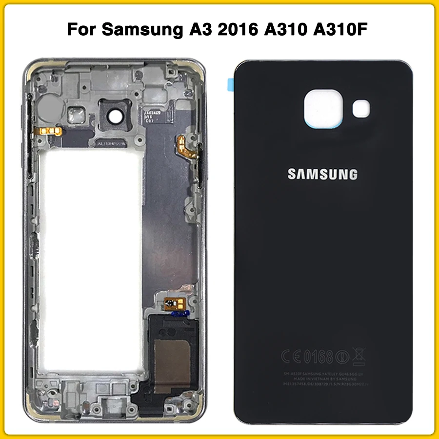 A310 средняя рамка для samsung A3 A310 A310F средняя пластина рамка Корпус Шасси+ батарея задняя крышка двери