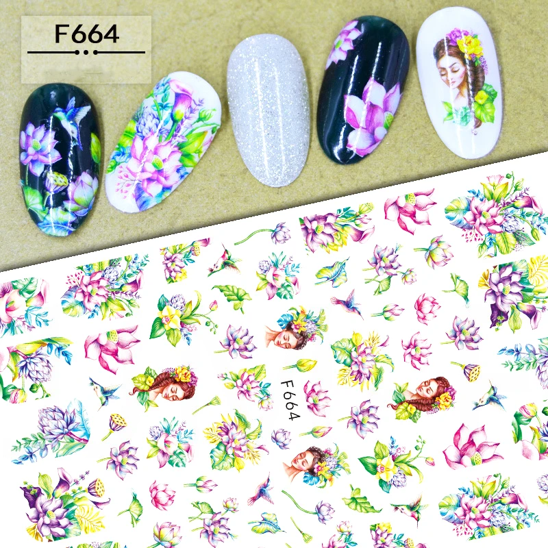 1 шт. 3D-наклейки для ногтей в виде цветов | Красота и здоровье