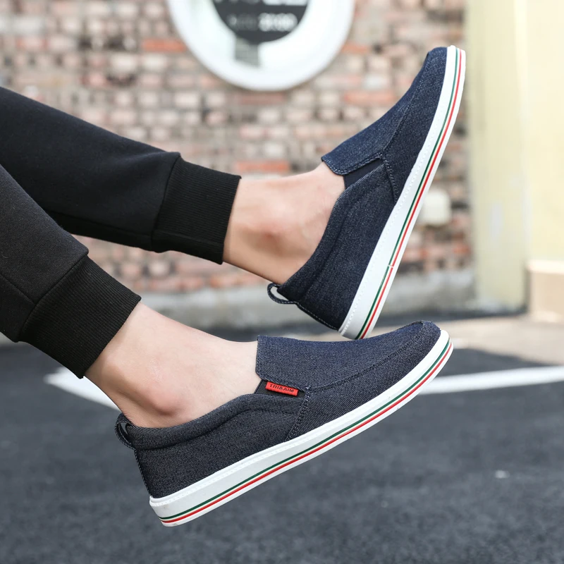 Summer Men's Shoes Denim Men Casual Comfortable Breathable Canvas Outdoor Non-slip for Mans Footwear | Обувь