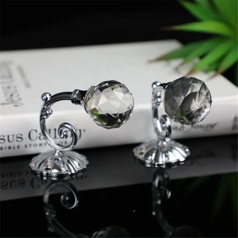 

2020 Newest Hot 2x Metal Crystal Ball Curtain Tie Backs Door Wall Tassel Hooks Holder Hanger Vantage Luxury Rhinestone Hooks