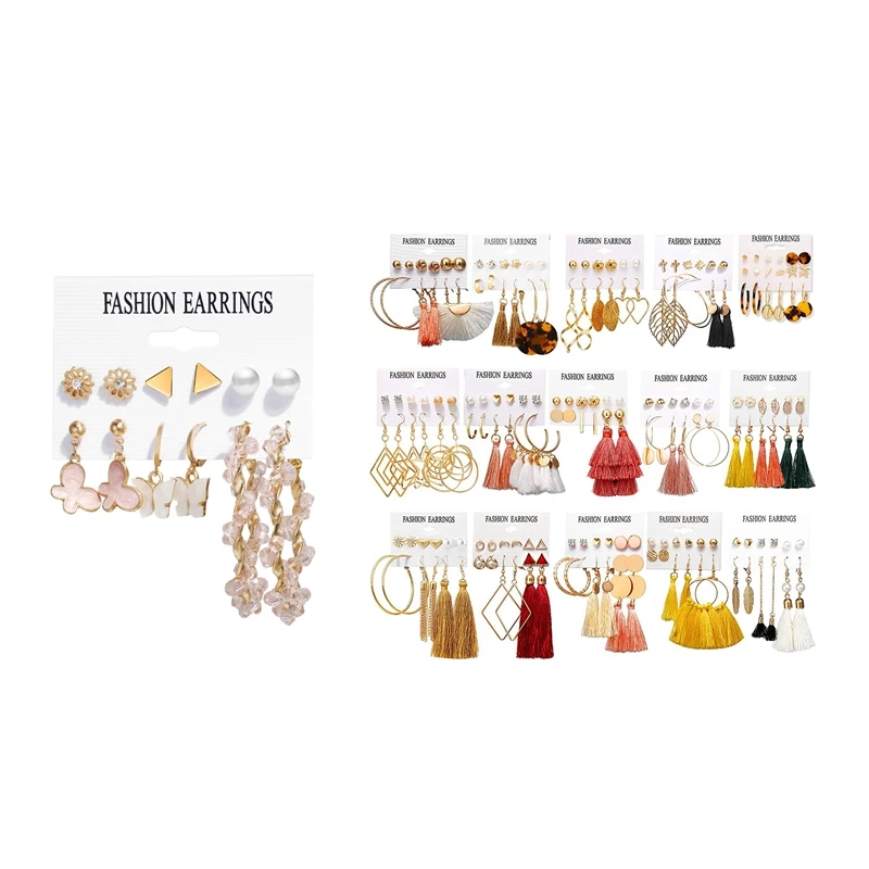 

6 пар, яркие серьги с кисточками